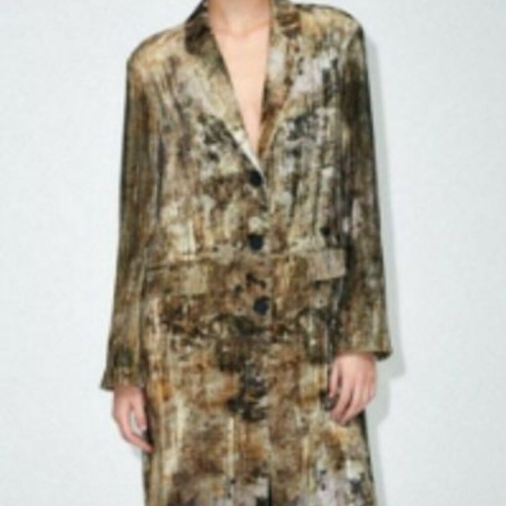 ZARA Tie Dyed Velvet Coat Size XS